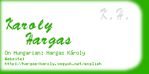 karoly hargas business card